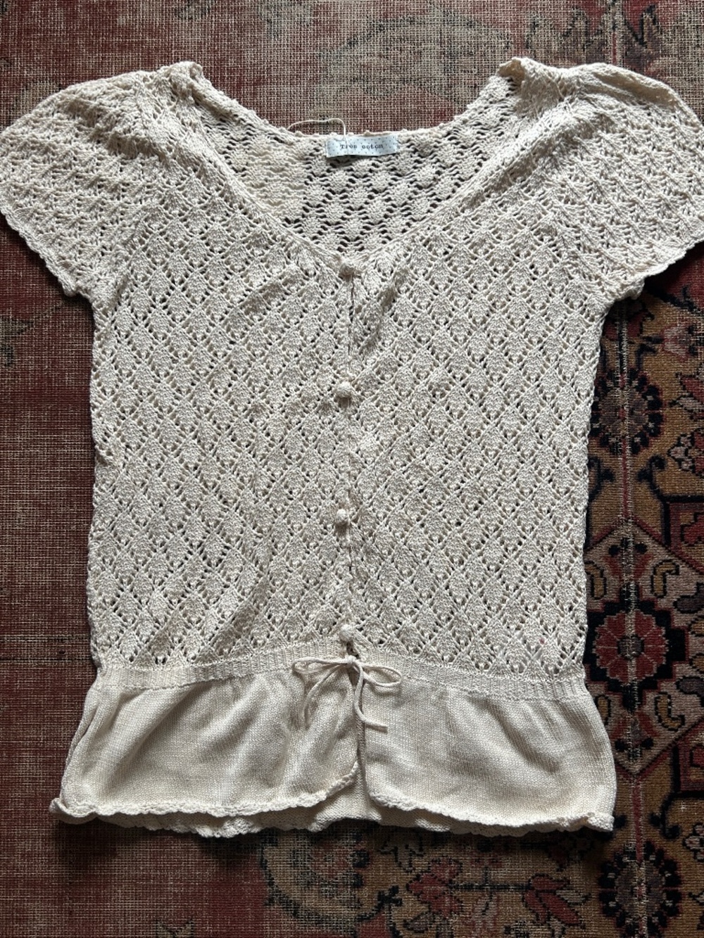 Japanese Designer Crochet Cardigan Tee